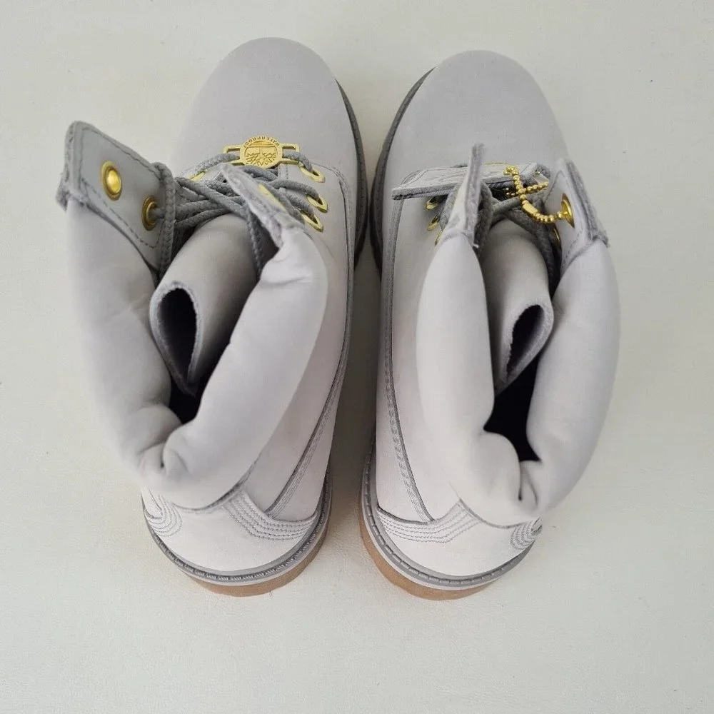 Timberland 6IN PREMIUM Junior Grey Waterproof Boots - Picture 8 of 12